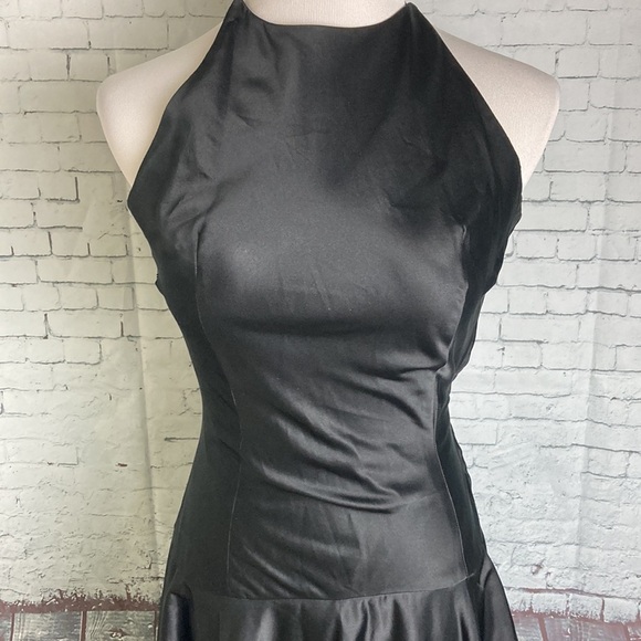 Vintage 50s Nicholas Ungar little black dress 100% Silk drop waist retro madmen - Picture 2 of 16